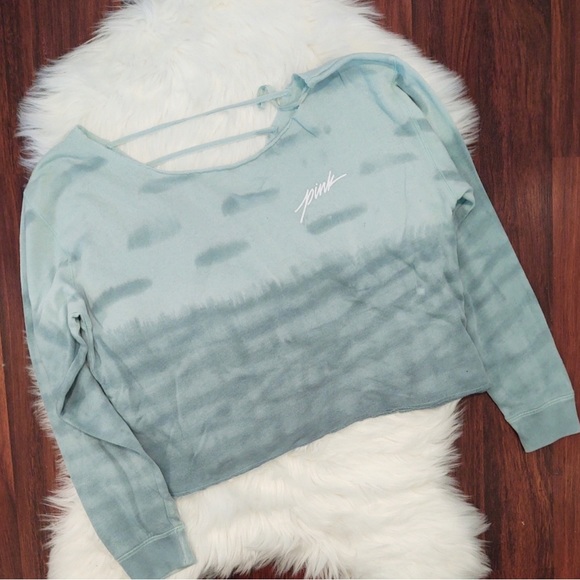Victoria Secret Pink Tie Dye Cropped Crew - Picture 11 of 14